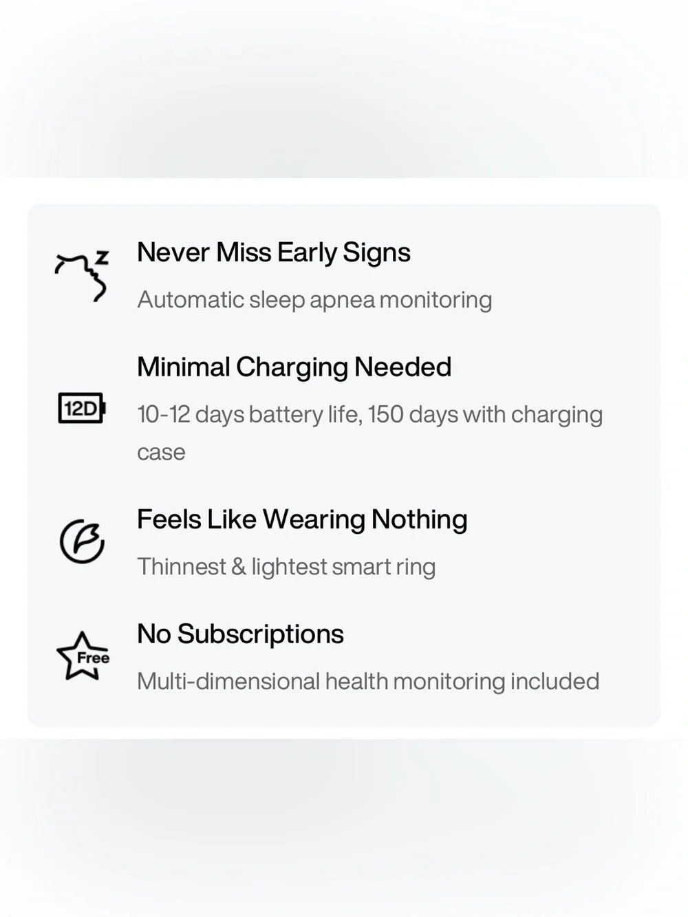 RingConn Gen 2 Smart Ring- Size 8 - Royal Gold + Charging Case & Sizing Kit